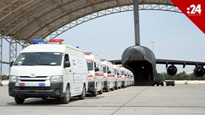 سيارات إسعاف إماراتية بمعدات متكاملة تتجه نحو غزة 